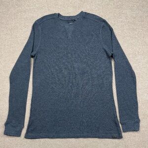 Volcom Mens Shirt Blue Medium M Long Sleeve Thermal Pullover Adults